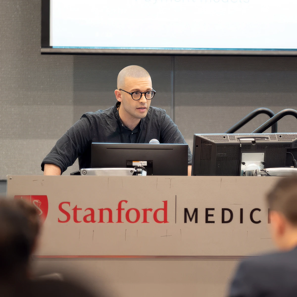 Dr. Michael Nedelman lecturing at Stanford Medicine